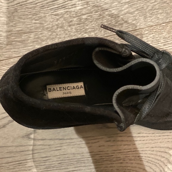 Balenciaga black suede wedge booties! - Picture 2 of 5
